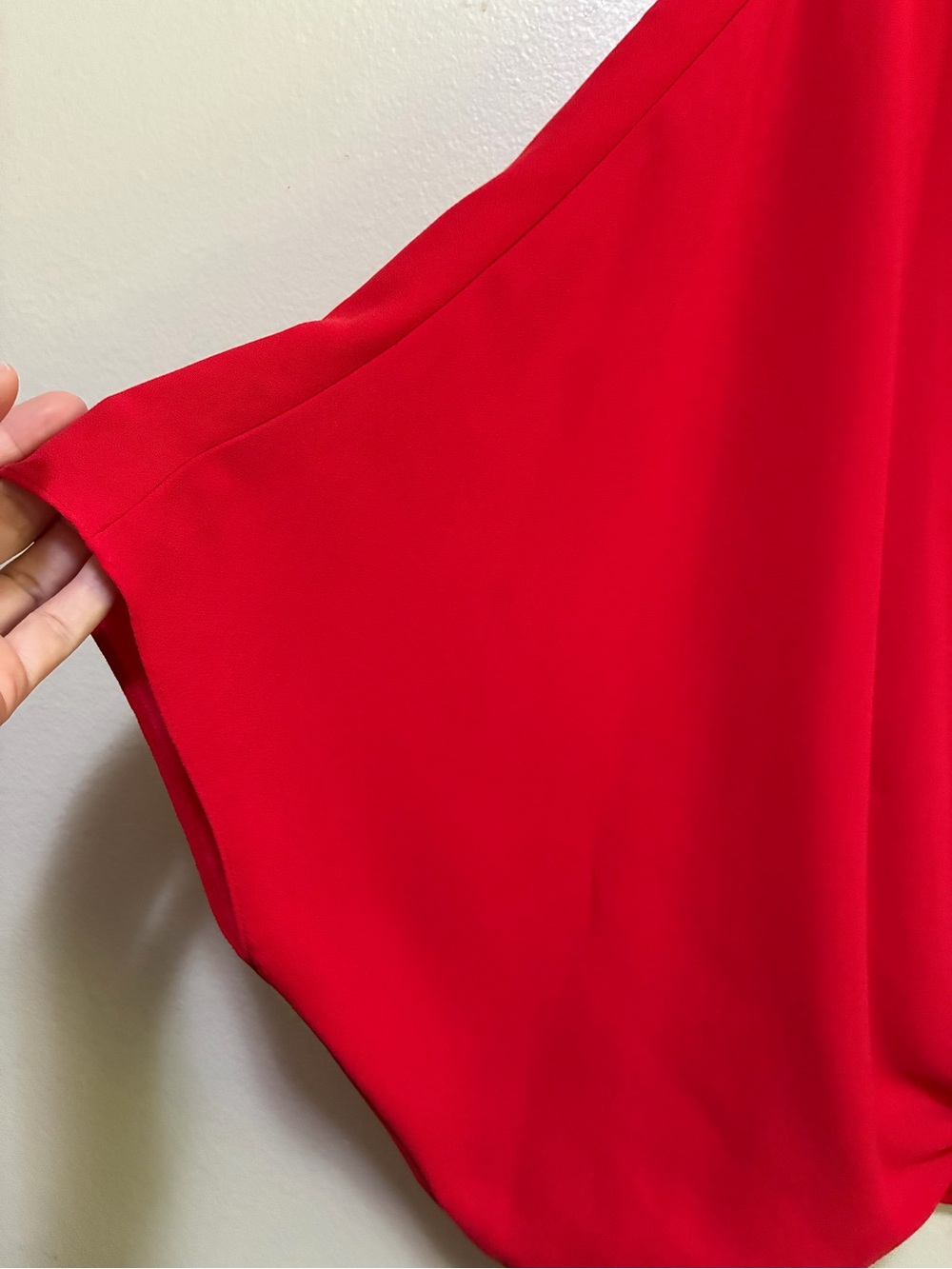 Trina Turk Red Draped Faux wrap Concourse Blouse size m/l - Picture 3 of 7